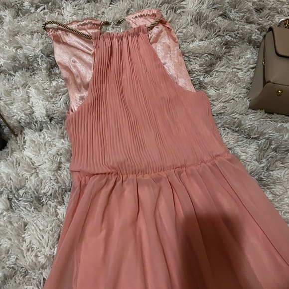 Chiffon rose gold long dress - Picture 5 of 6